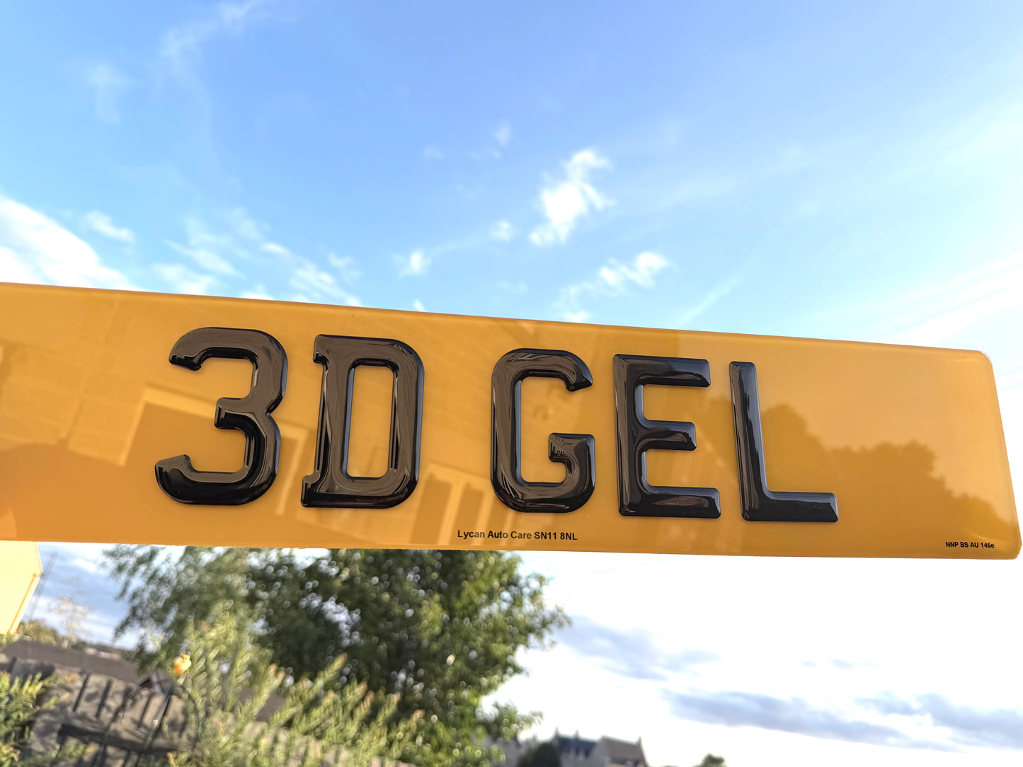 Lycan Auto Care road legal number plates - 3D GEL design