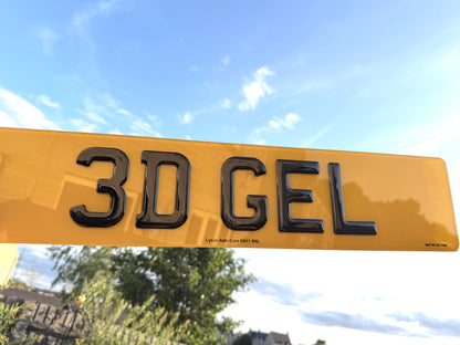 Lycan Auto Care road legal number plates - 3D GEL design