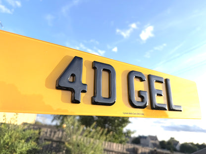 Lycan Auto Care road legal number plates with 4D GEL characters for UK vehicles