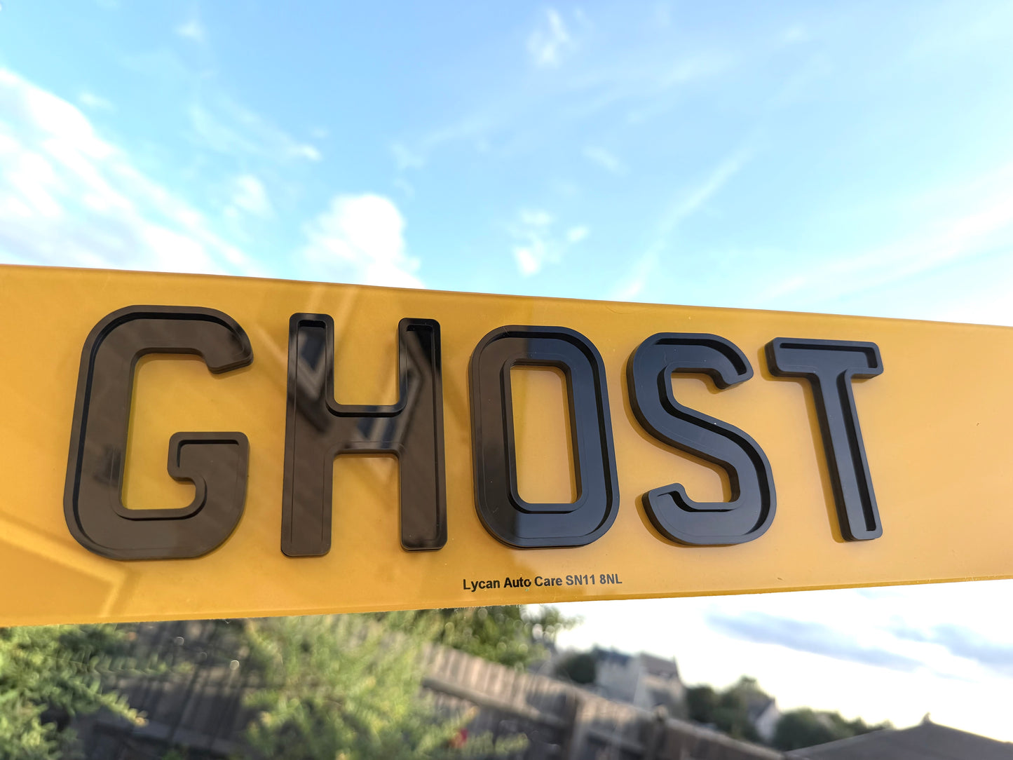 Lycan Auto Care road legal number plates - custom registration plate GHOST