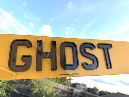 Lycan Auto Care road legal number plates - custom registration plate GHOST
